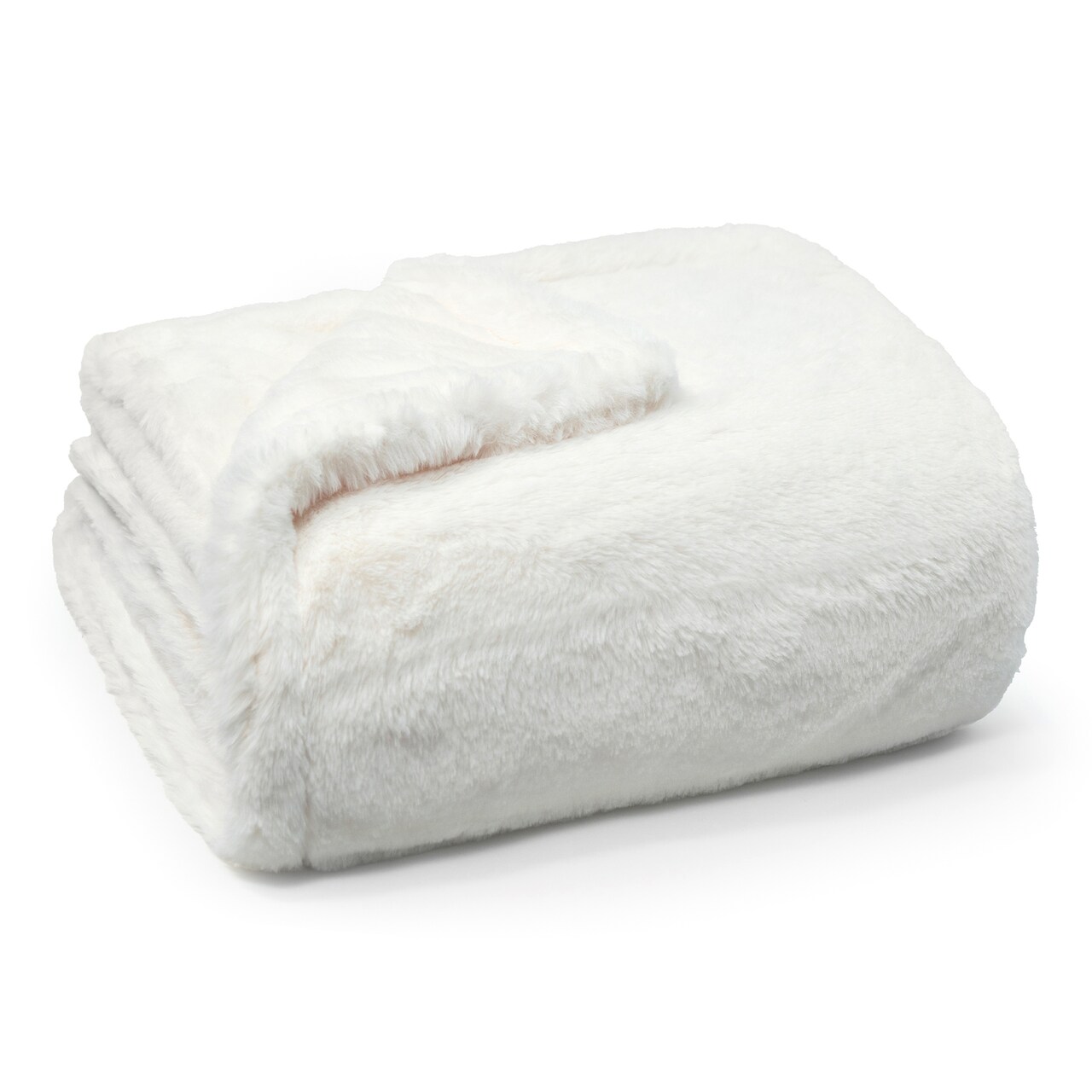 Americanflat Throw Blanket - 50x60 Inch Double Sided Luxe Faux Fur - Soft Plush Fleece Bedding - Cozy Warmth For Living Room Couch Or Sofa - White